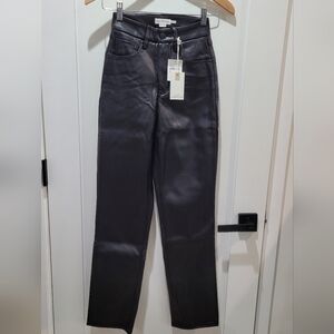 Good American Black High-Waisted FAUX Leather Pants